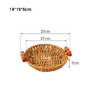 Axyaa Rattan Wicker Serving Baskets Set Tabletop Display Handle 10 Styles Khaki
