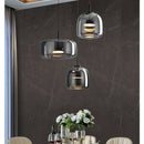 Axyaa Italian Glass Chandelier Modern Minimalist Design Hanging Light for Restaurant, Bar, Bedroom