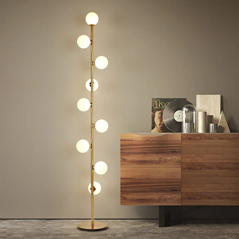 Axyaa 9 Head White Glass Ball Floor Lamp for Living Room and Bedroom