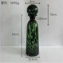 Axyaa Leopard Print Glass Vase with Lid, Flower Arrangement Home Decor