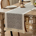 Axyaa Grey Coffee Zigzag Wreath Table Runner 13.7x72"