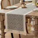 Axyaa Grey Coffee Zigzag Wreath Table Runner 13.7x72"