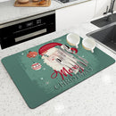 Axyaa Christmas Tree Kitchen Mat: Antiskid & Absorbent Draining Pad for Dishes & Tableware