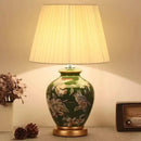 Axyaa Nordic Floral Bird Ceramic Table Lamp, Vintage Bedroom Bedside Light