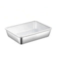 Axyaa Square Stainless Steel Food Storage Pan with Lid - Large Lunch Box Container