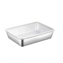 Axyaa Square Stainless Steel Food Storage Pan with Lid - Large Lunch Box Container
