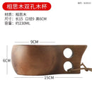 Axyaa Acacia Wood Camping Cup with Handle - Handmade Milk Coffee Outdoor Cup