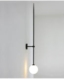 Axyaa Minimalist Metal Pipe Wall Sconces with LED Glass Ball Deco