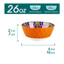 Axyaa 6/12 Piece Ceramic Soup Bowls 4.7" Colorful Dishwasher Oven Safe