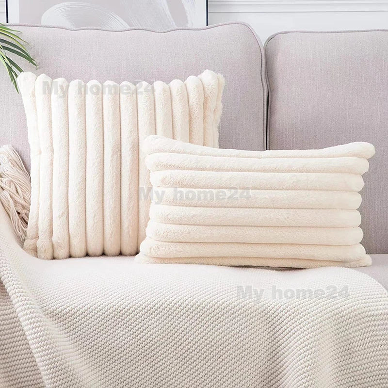 Axyaa Retro Fluffy Soft Pillowcase 45*45cm 50*30cm for Sofa Couch Home Decor
