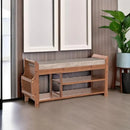Axyaa Bamboo Shoe Storage Bench with Hidden Drawer and Organizer