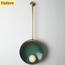 Axyaa Iron Disc Wall Lamp with Glass Ball in Retro Style