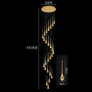 Axyaa Crystal Chandelier Stair Pendant Lamp Living Room Pendant Lights