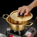 Axyaa Stainless Steel Ramen Pot with Lid - Non-Stick Saucepan for Induction Cooker