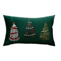 Axyaa Christmas Tree Snowflake Embroidery Pillow Cover 45x45cm 30x50cm Red Green Square