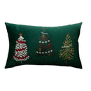 Axyaa Christmas Tree Snowflake Embroidery Pillow Cover 45x45cm 30x50cm Red Green Square