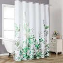 Axyaa Eucalyptus Watercolor Plant Leaves Shower Curtain - Set with Hooks