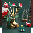 Axyaa Christmas Doll Spoon Fork Set Stainless Steel Tableware Gift Box