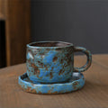 Axyaa Ceramic Coffee Cups and Saucers Set - Japanese Style Breakfast Afternoon Mugs