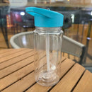 Axyaa Double Layer 10oz Transparent Plastic Water Bottles with Straw Lid