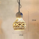 Axyaa Turkish Mosaic Art Deco Stained Glass Chandelier for Home Decor