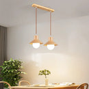 Axyaa Nordic Wood Pendant Lights - 3-Head Hanging Lamp for Kitchen & Dining Decor