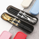 Axyaa Black Gold Stainless Steel Cutlery Set in Storage Box