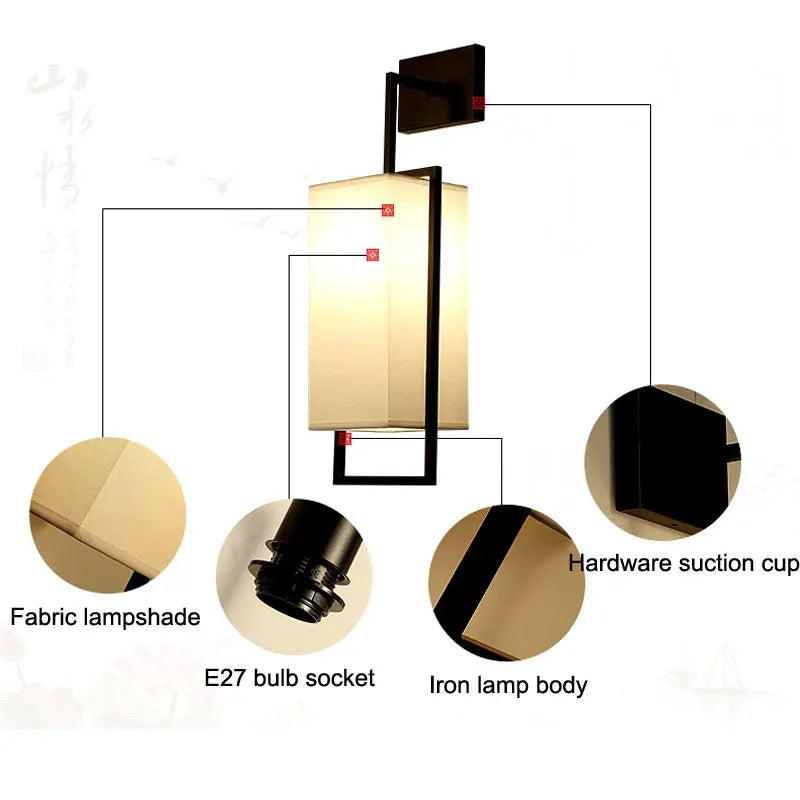 Axyaa Modern Chinese Bedside Wall Lamp for Bedroom, Living Room, Study, Hotel, Corridor