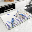 Axyaa Summer Kitchen Draining Mat: Super Absorbent Coffee Dish Drying Pad