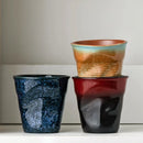 Axyaa Rough Pottery Coffee Cup, Irregular Gradient Ceramic Latte Tea Cup