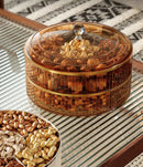 Axyaa Multi-Layer Rotating Fruit Tray with Dividers for Home Living Room