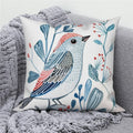 Axyaa Bird Flower Painting Pillow Cover