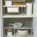 Axyaa Expandable Kitchen Counter Shelf Organizer Rack Stackable Pantry Bathroom Storage