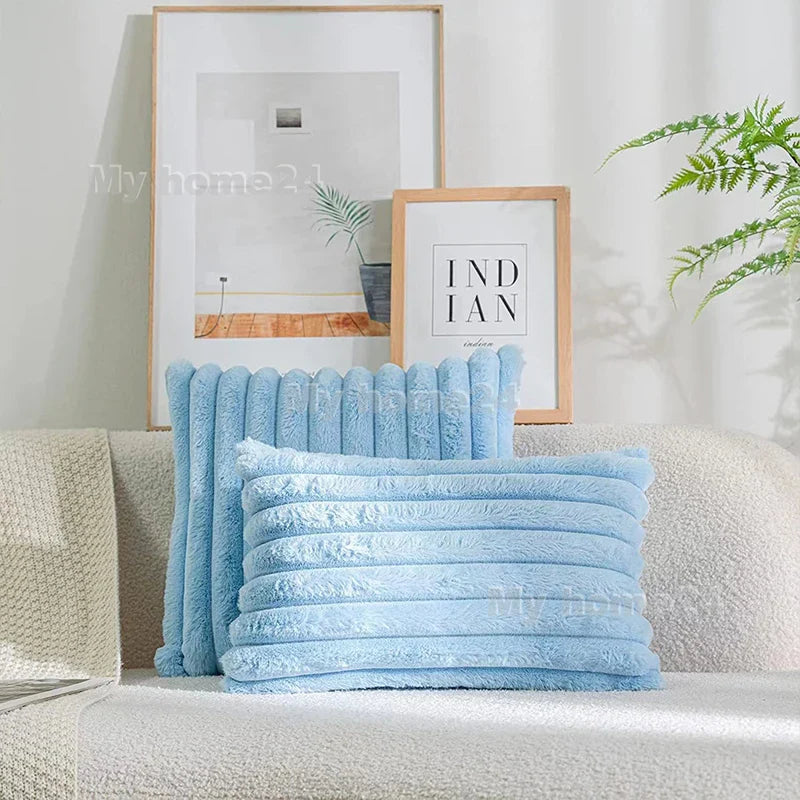 Axyaa Retro Fluffy Soft Pillowcase 45*45cm 50*30cm for Sofa Couch Home Decor