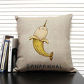 Axyaa Cartoon Animal Print 45x45cm Linen Cushion Cover - Sofa, Car, Chair Pillow Case
