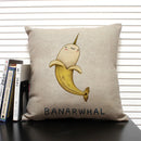 Axyaa Cartoon Animal Print 45x45cm Linen Cushion Cover - Sofa, Car, Chair Pillow Case
