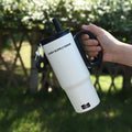 Axyaa 750ml Stainless Steel Vacuum Bottle with Straw Handle - Cute Large Thermos for Office, Travel