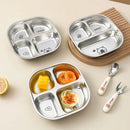 Axyaa Cute Capybara 304 Stainless Steel Divided Dinner Plate - 3/4 Grids Dish