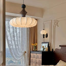 Axyaa Silk & Wood Pendant Lamp - Elegant Home Lighting for Dining, Kitchen & Bedroom