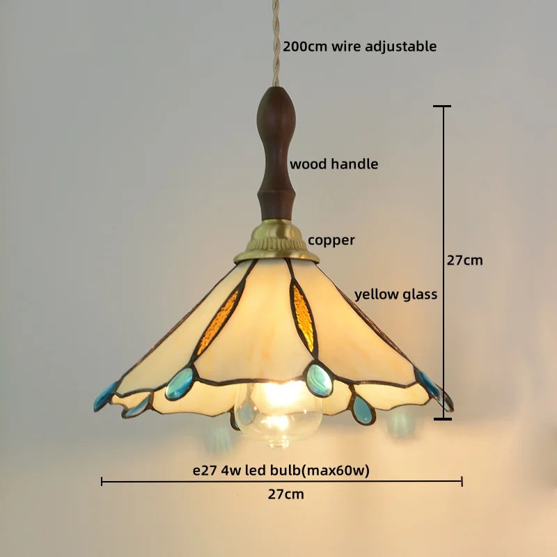 Axyaa Modern Pink Glass LED Pendant Lights Copper Hanging Lamp for Home Decor