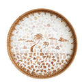 Axyaa Rattan Tray Storage Baskets - Korean Style Shell Decor Crafts for Home