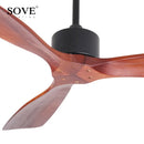 Axya 52" Vintage Ceiling Fan Remote Control Wood Finish Bedroom Loft Fan