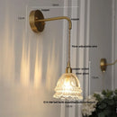 Axyaa Amber Glass LED Wall Sconce Pull Chain Switch Nordic Modern Design