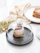 Axyaa Glass Covered Cake Tray for Desserts, Dim Sum, Fruits, and Bread Display