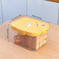 Axyaa Airtight Bread Box Clear Plastic Crisper Container Large Capacity Refrigerator Storage