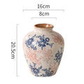 Axyaa Blue White Porcelain Vase Chinese Retro Handcrafted Flower Terrarium Decor