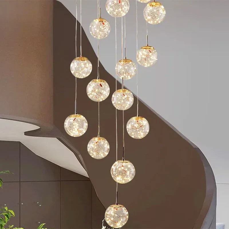 Axyaa Nordic Stair Chandelier Pendant Lights for Living, Bedroom, and Dining Room
