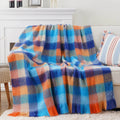 Axyaa Tartan Plaid Mohair Throw Blanket for Cozy Home Decor