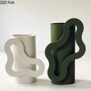Geometric Resin Vase for Artificial Flowers by Axyaa: Modern Table Decoration