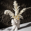 Axyaa Ceramic Vase White Hydroponic Flower Pot Elegant Gift Box Decoration